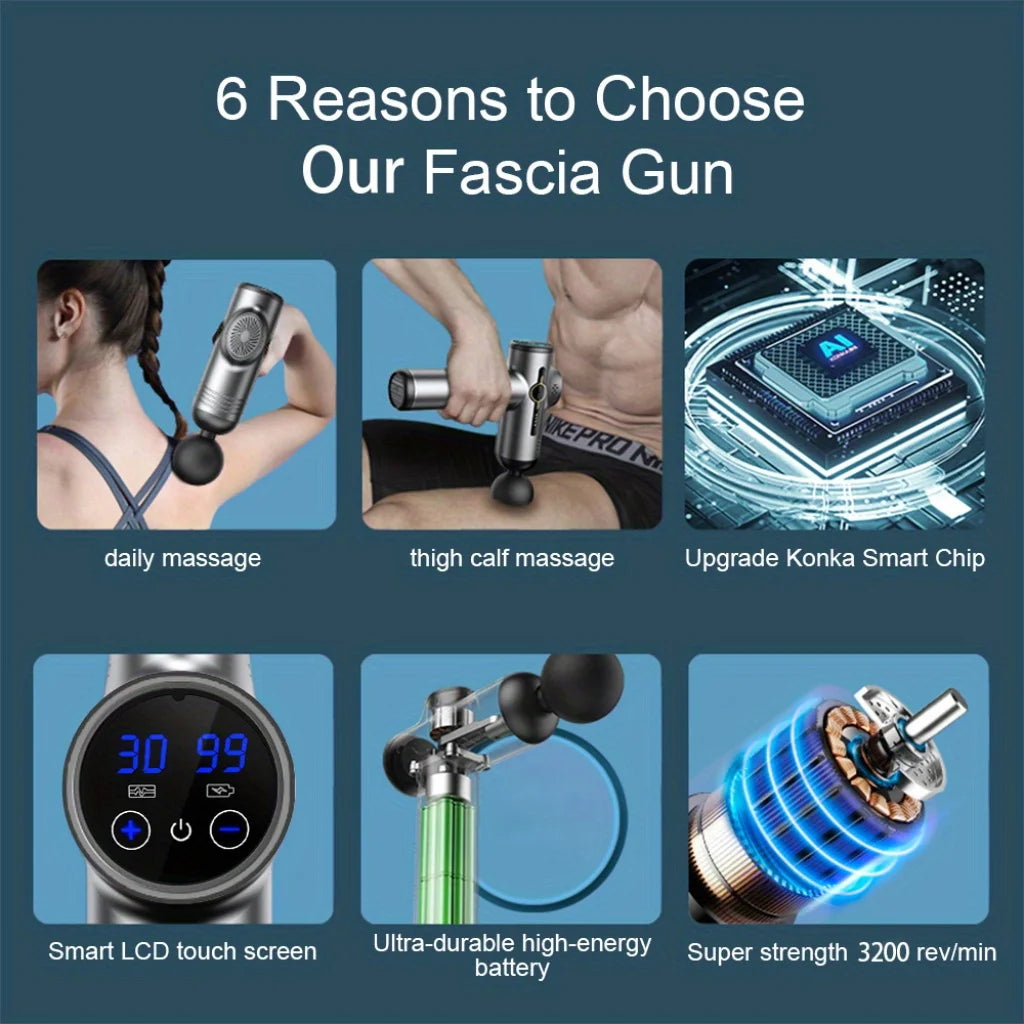 Portable Fascia Gun Vibration Massage Gun For Body Neck Back Deep Muscle Relaxation Fitness Slimming